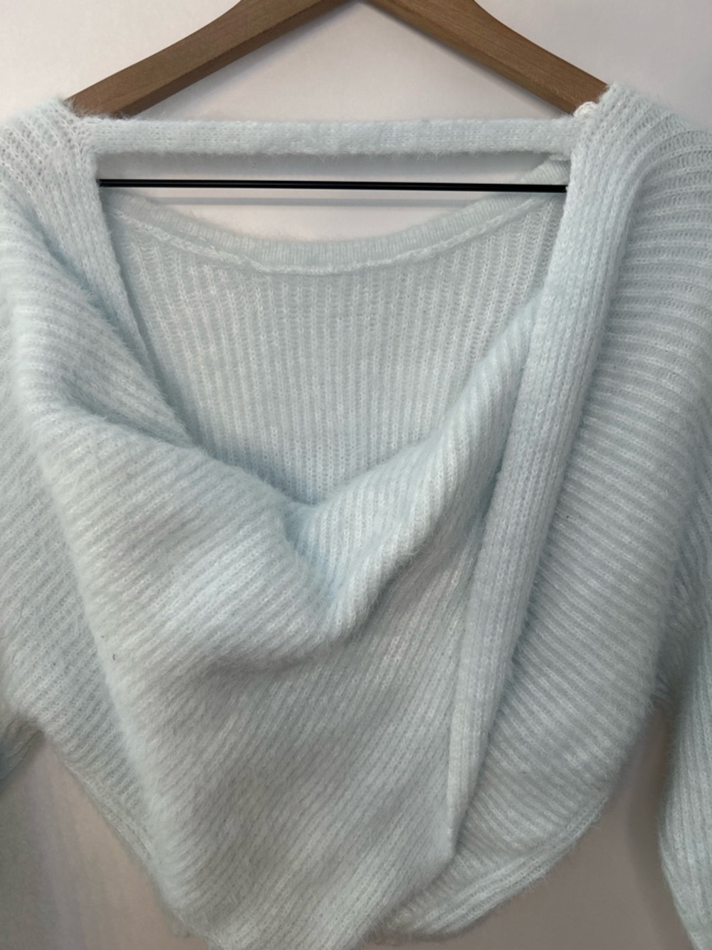 Altar'd State Women’s Icy Blue Amiah Twist Back Sweater, Size Small - Picture 9 of 13